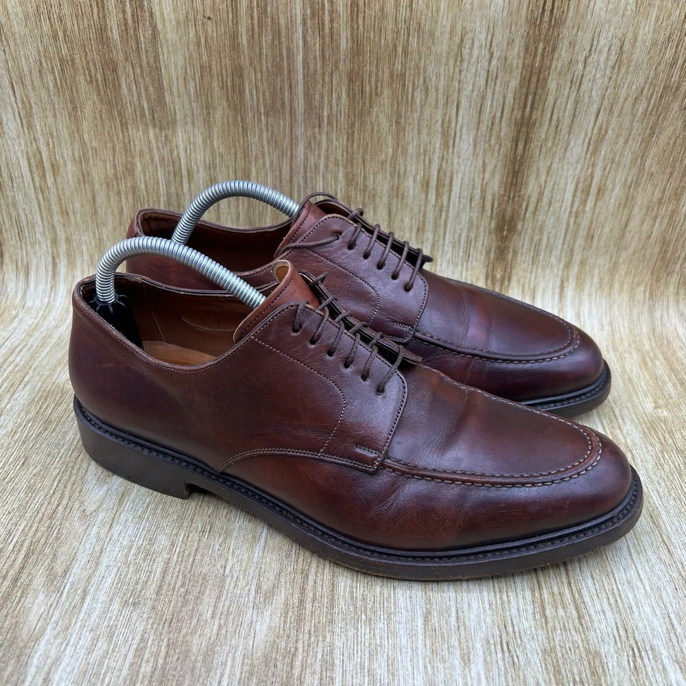 Santoni Goodyear Welted Split Toe Derby Men's Size 9 Brown Leather 11839-02